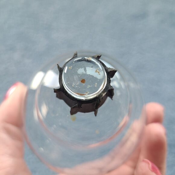 Vintage Home Interiors Clear Glass Etched Wheat Votive Tealight Peg Light Holder - Picture 9 of 10